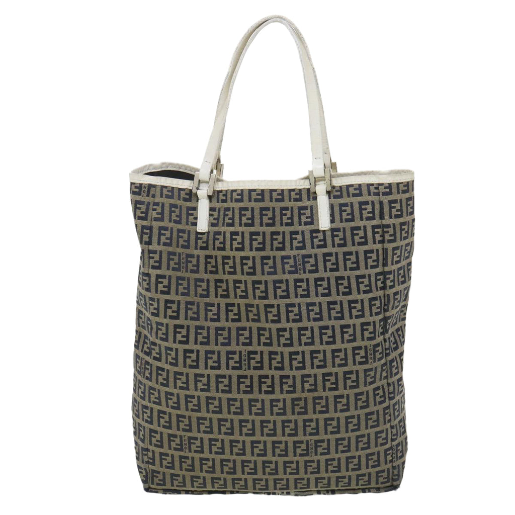 FENDI Zucchino Canvas Tote Bag Navy 3677 8BH006 028 bs4584