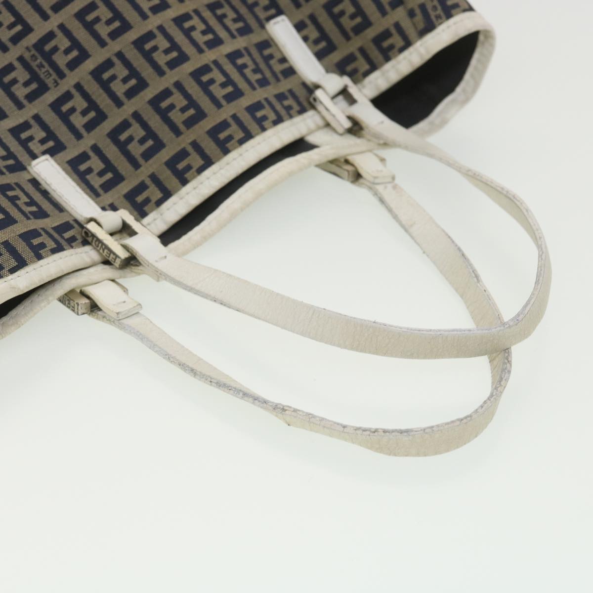 FENDI Zucchino Canvas Tote Bag Navy 3677 8BH006 028 bs4584