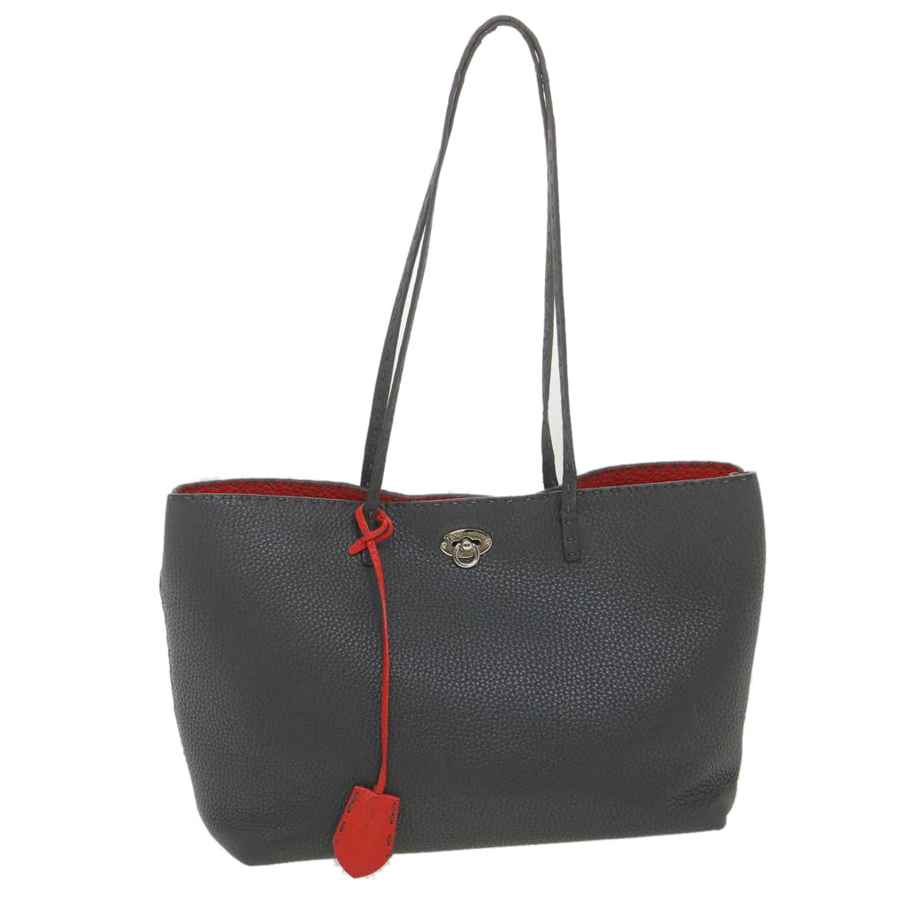 FENDI Celeria Tote Bag Leather Gray bs4608