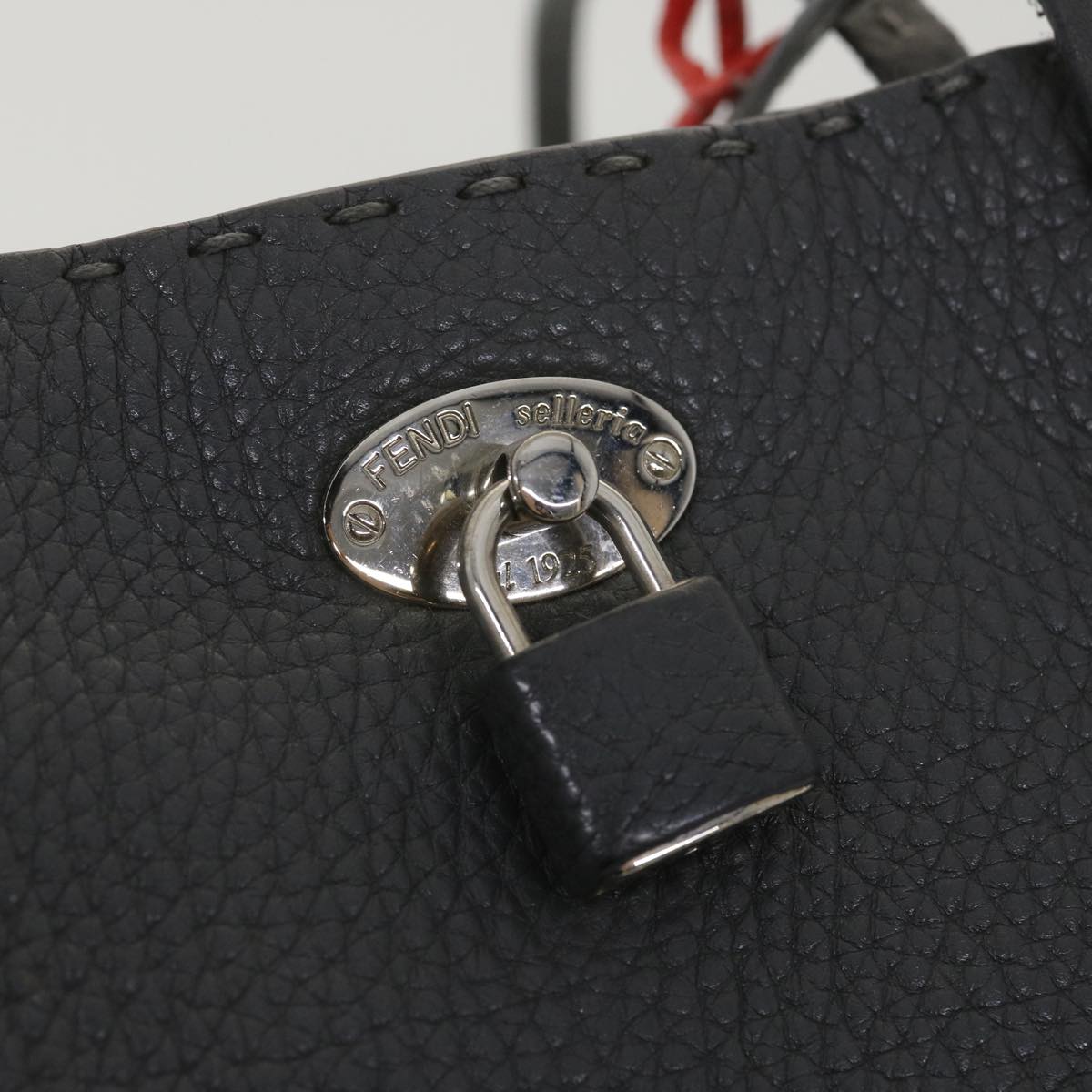 FENDI Celeria Tote Bag Leather Gray bs4608