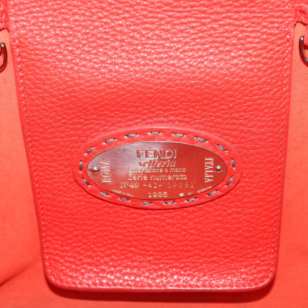 FENDI Celeria Tote Bag Leather Gray bs4608