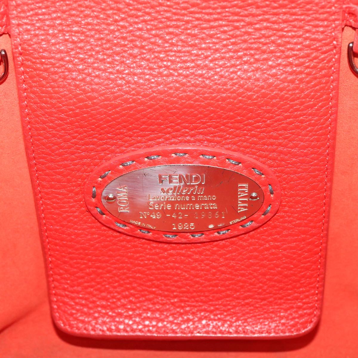 FENDI Celeria Tote Bag Leather Gray bs4608