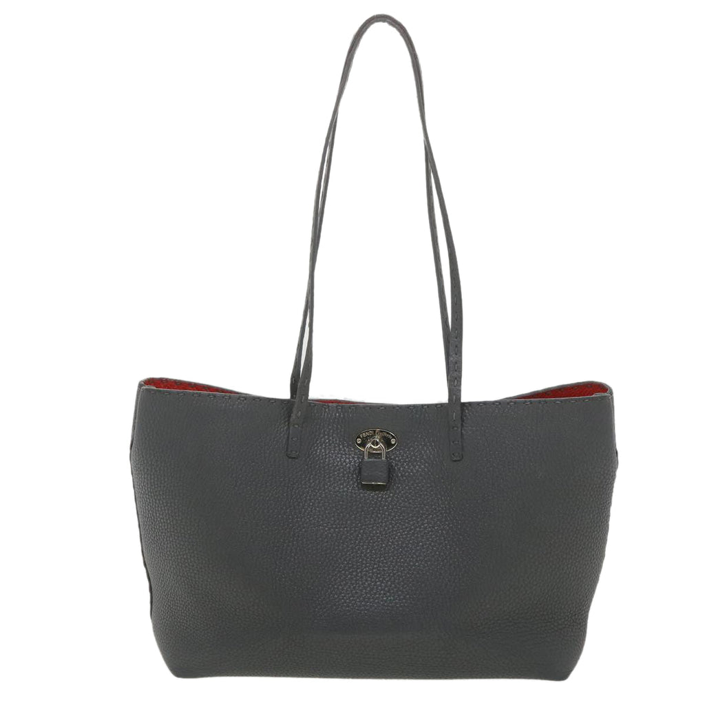 FENDI Celeria Tote Bag Leather Gray bs4608