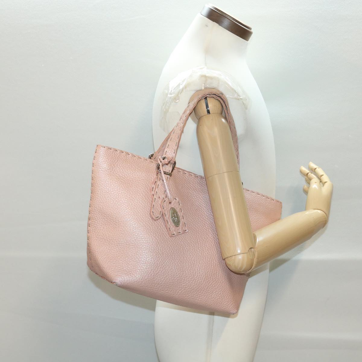 FENDI Celeria Tote Bag Leather Pink bs4616