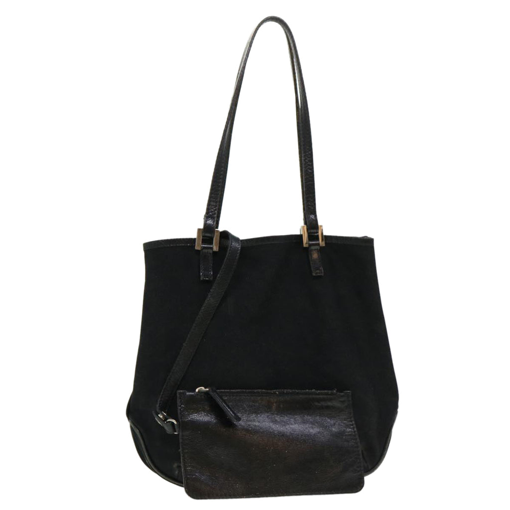 FENDI Tote Bag Nylon Black Auth bs4673