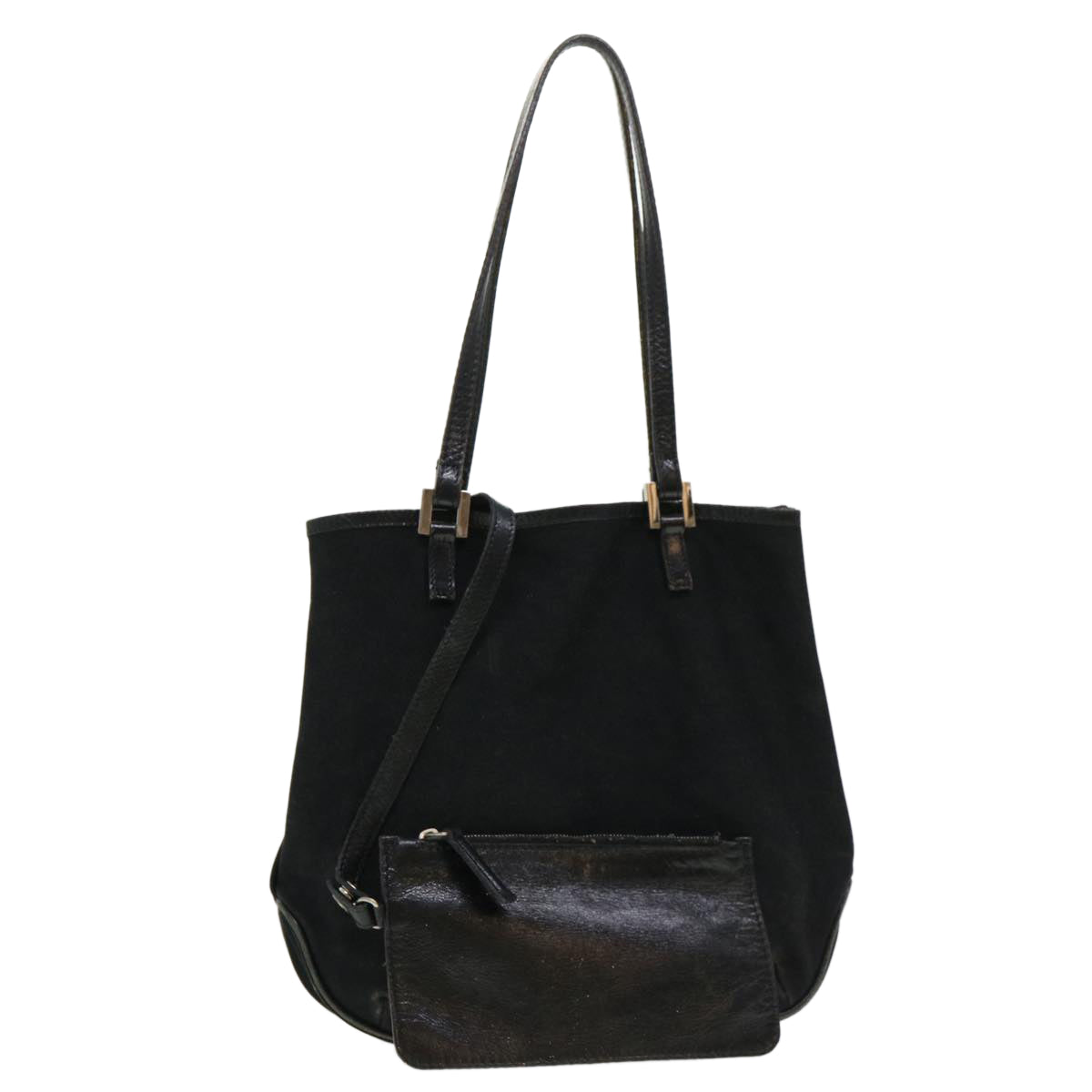 FENDI Tote Bag Nylon Black Auth bs4673