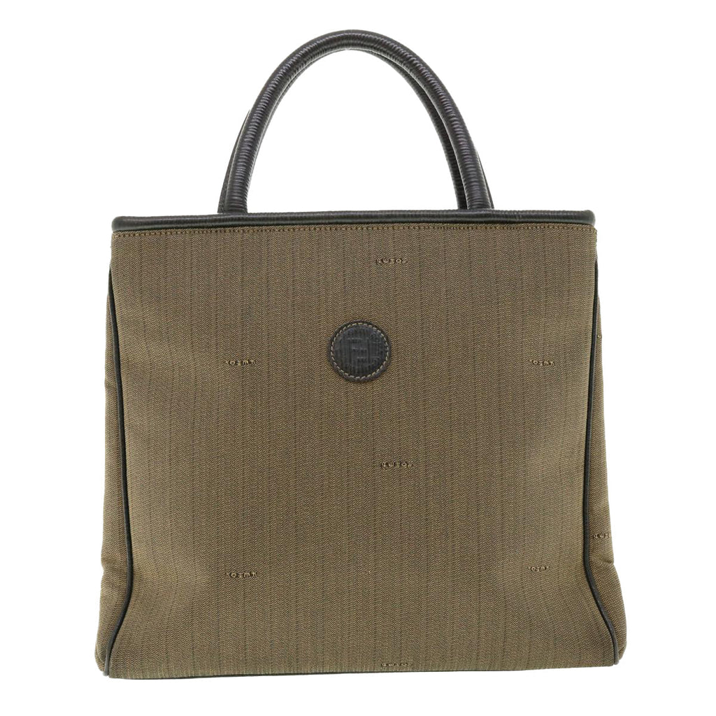 FENDI Pecan Canvas Hand Bag Brown bs4791