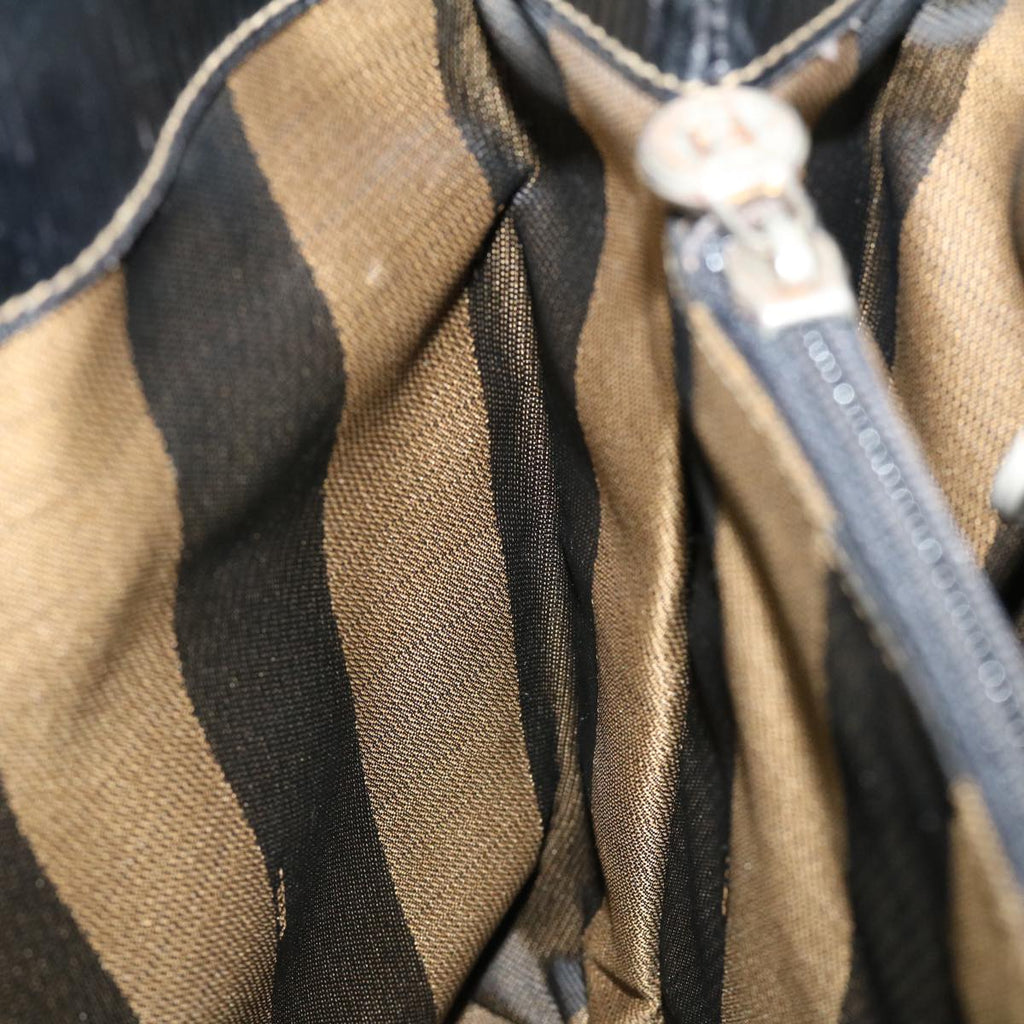 FENDI Pecan Canvas Hand Bag Brown bs4791