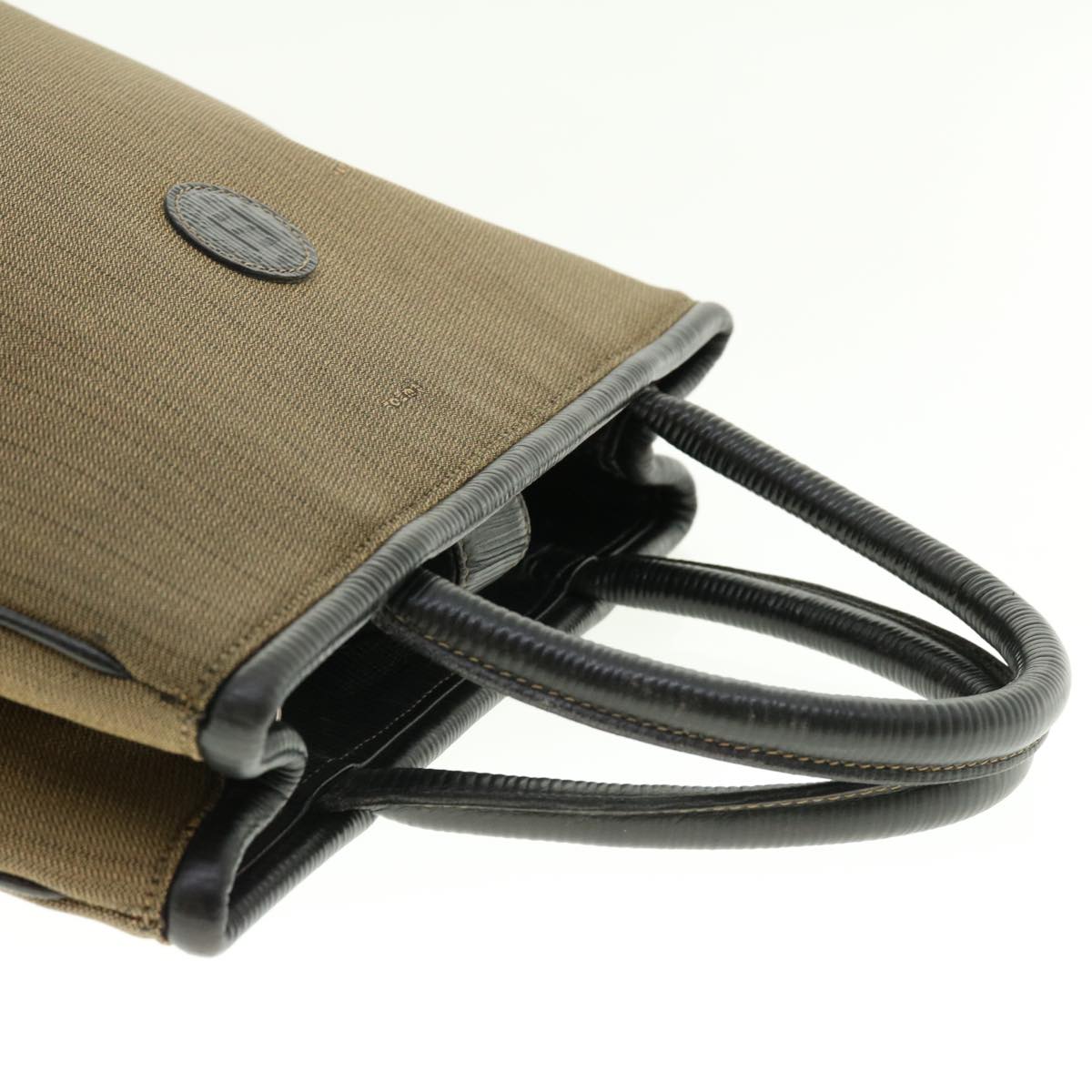FENDI Pecan Canvas Hand Bag Brown bs4791