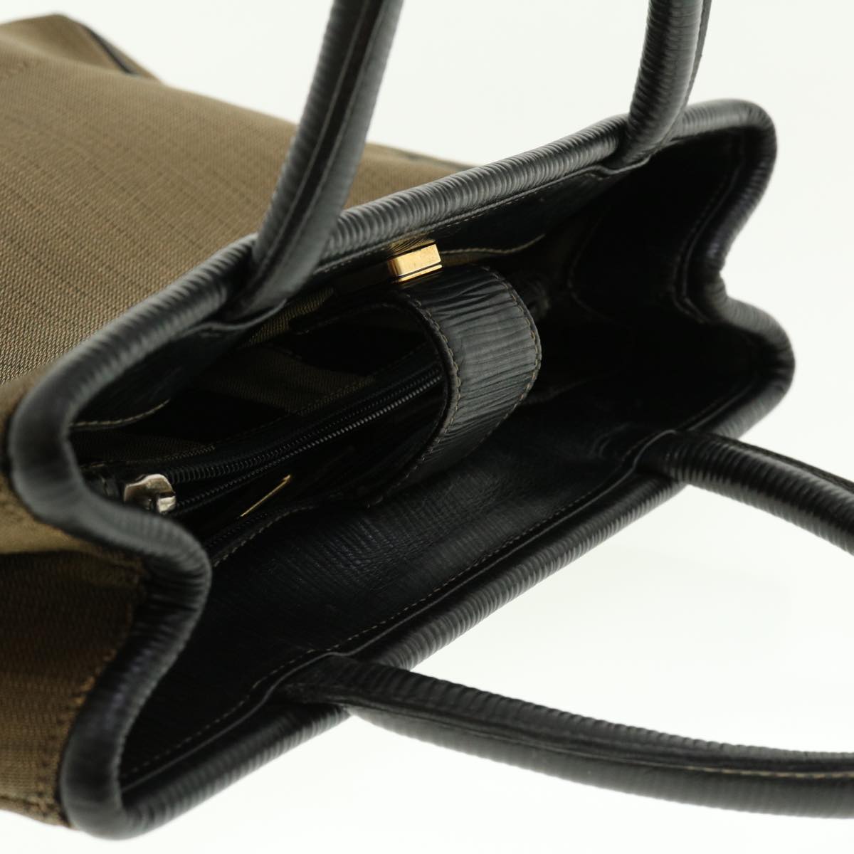 FENDI Pecan Canvas Hand Bag Brown bs4791