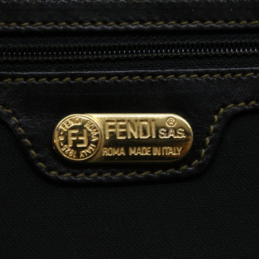 FENDI Pecan Canvas Tote Bag Brown Black bs4792