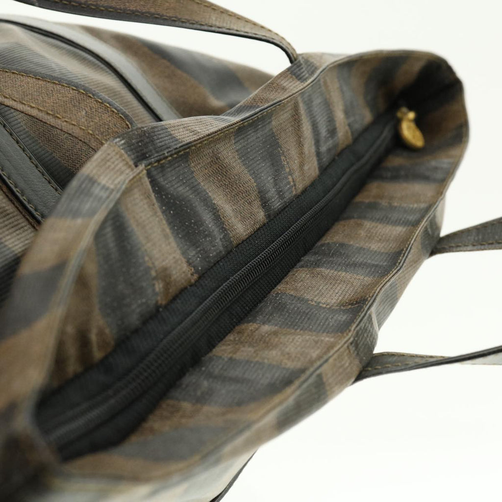 FENDI Pecan Canvas Tote Bag Brown Black bs4792