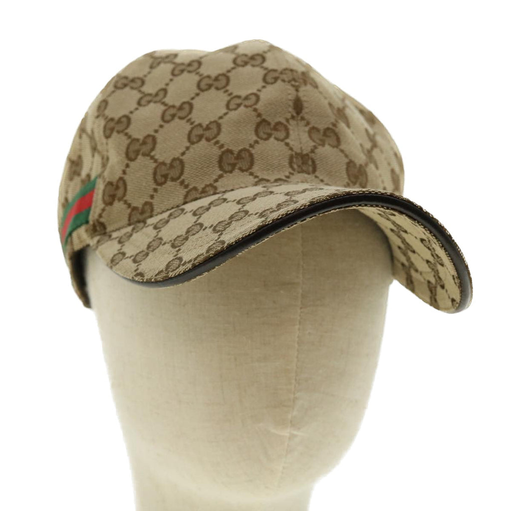 GUCCI GG Canvas Cap L Beige 200035 bs4818
