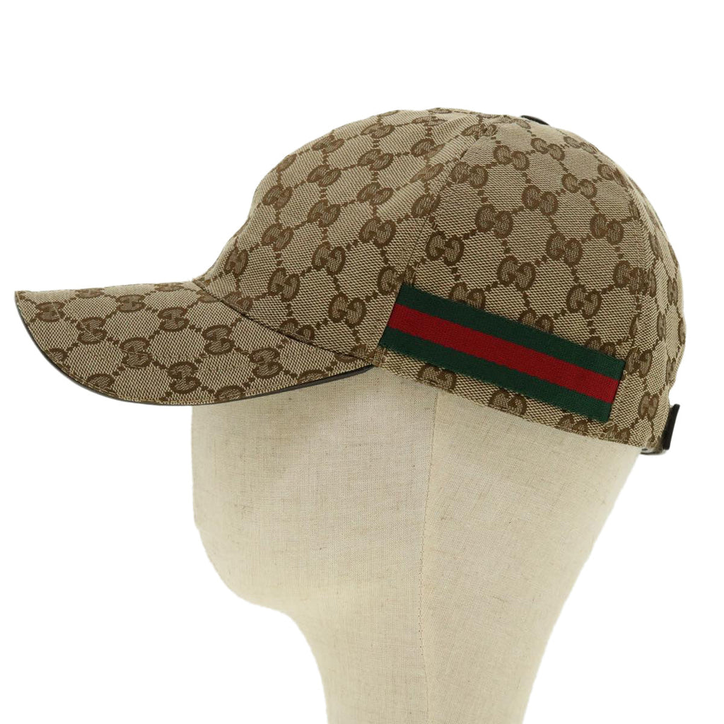 GUCCI GG Canvas Cap L Beige 200035 bs4818