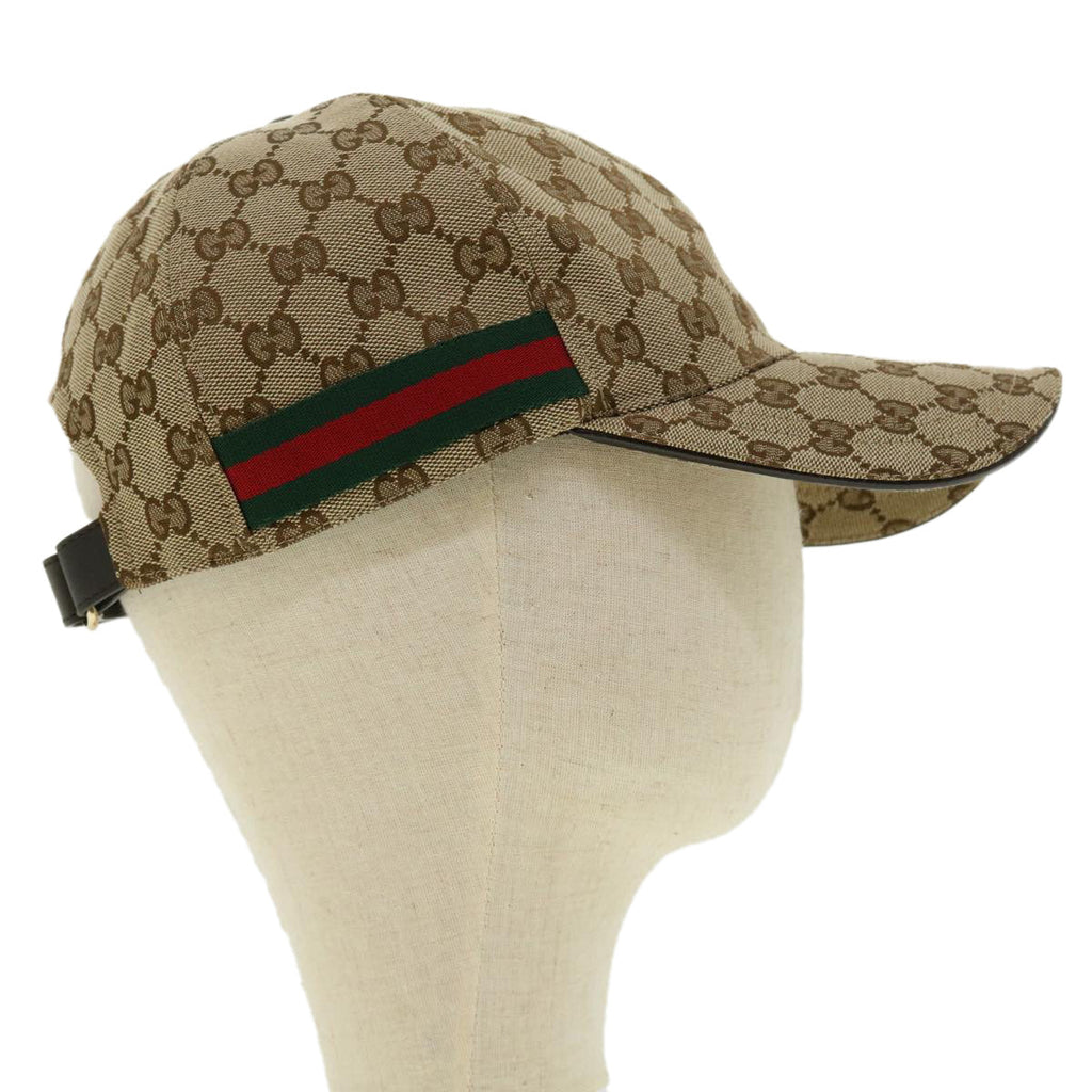 GUCCI GG Canvas Cap L Beige 200035 bs4818