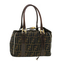 FENDI Zucca Canvas Hand Bag Black Brown bs4840