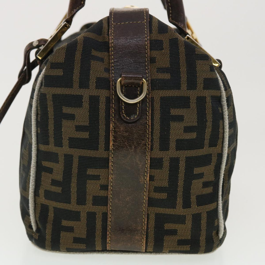 FENDI Zucca Canvas Hand Bag Black Brown bs4840