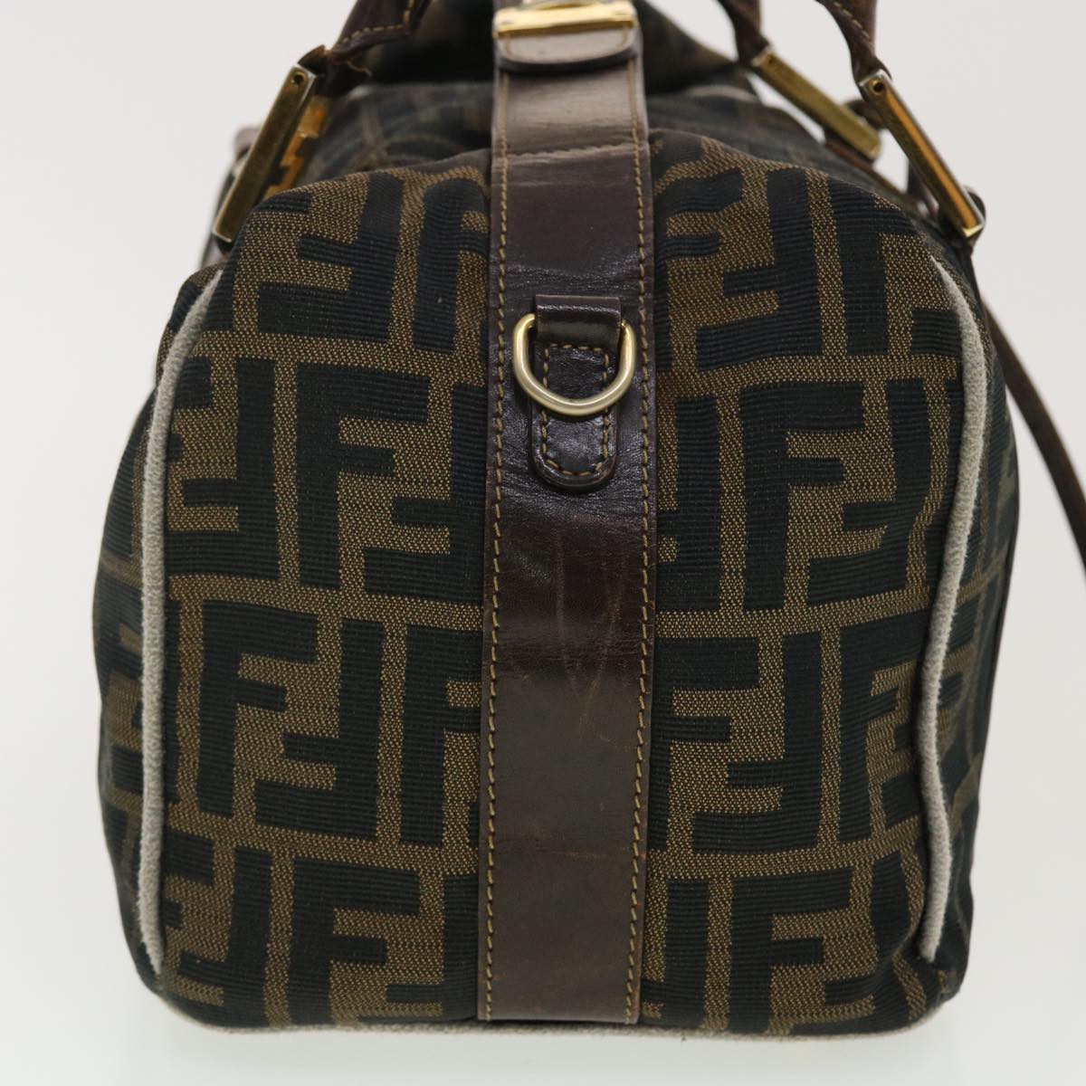 FENDI Zucca Canvas Hand Bag Black Brown bs4840
