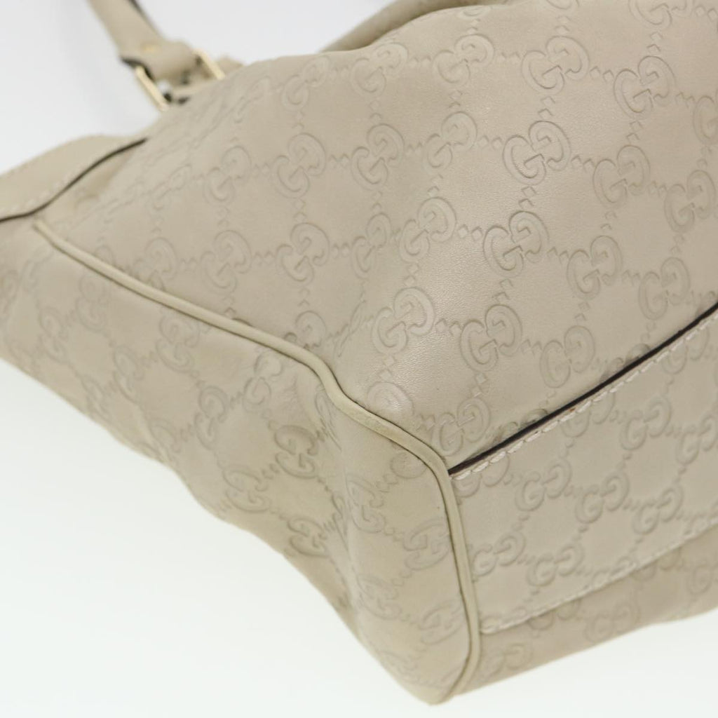 GUCCI Gucci Shima GG Tote Bag Leather Beige 211944 bs4876
