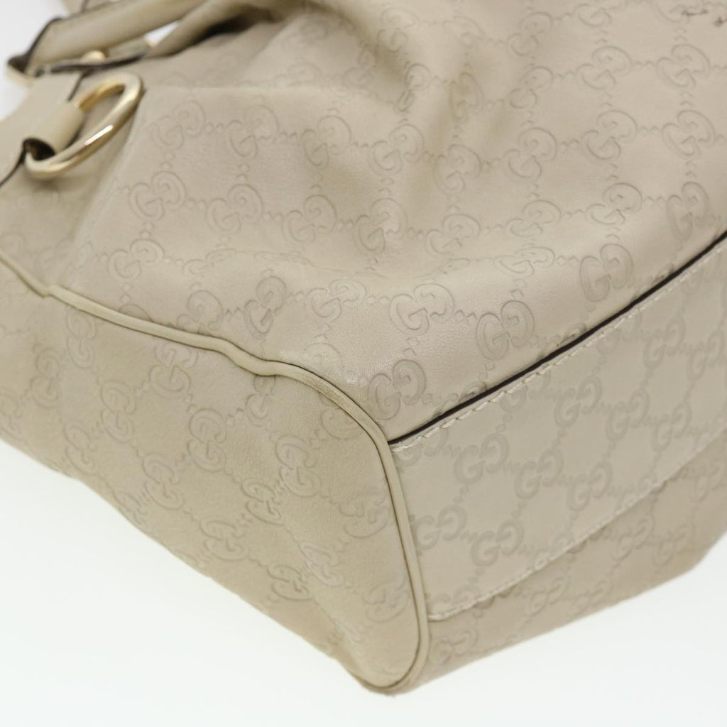 GUCCI Gucci Shima GG Tote Bag Leather Beige 211944 bs4876