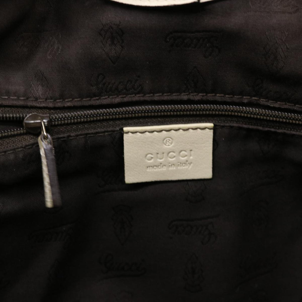 GUCCI Gucci Shima GG Tote Bag Leather Beige 211944 bs4876