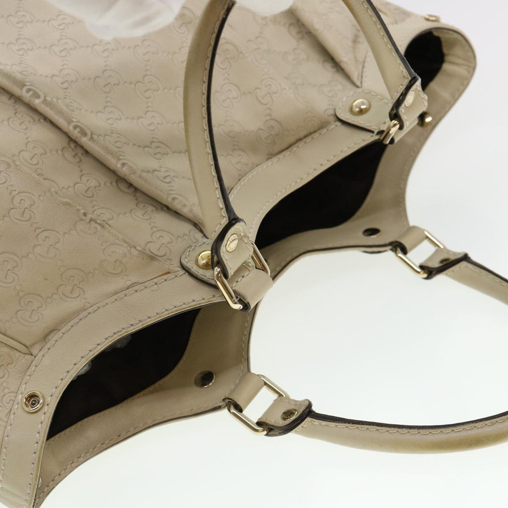 GUCCI Gucci Shima GG Tote Bag Leather Beige 211944 bs4876