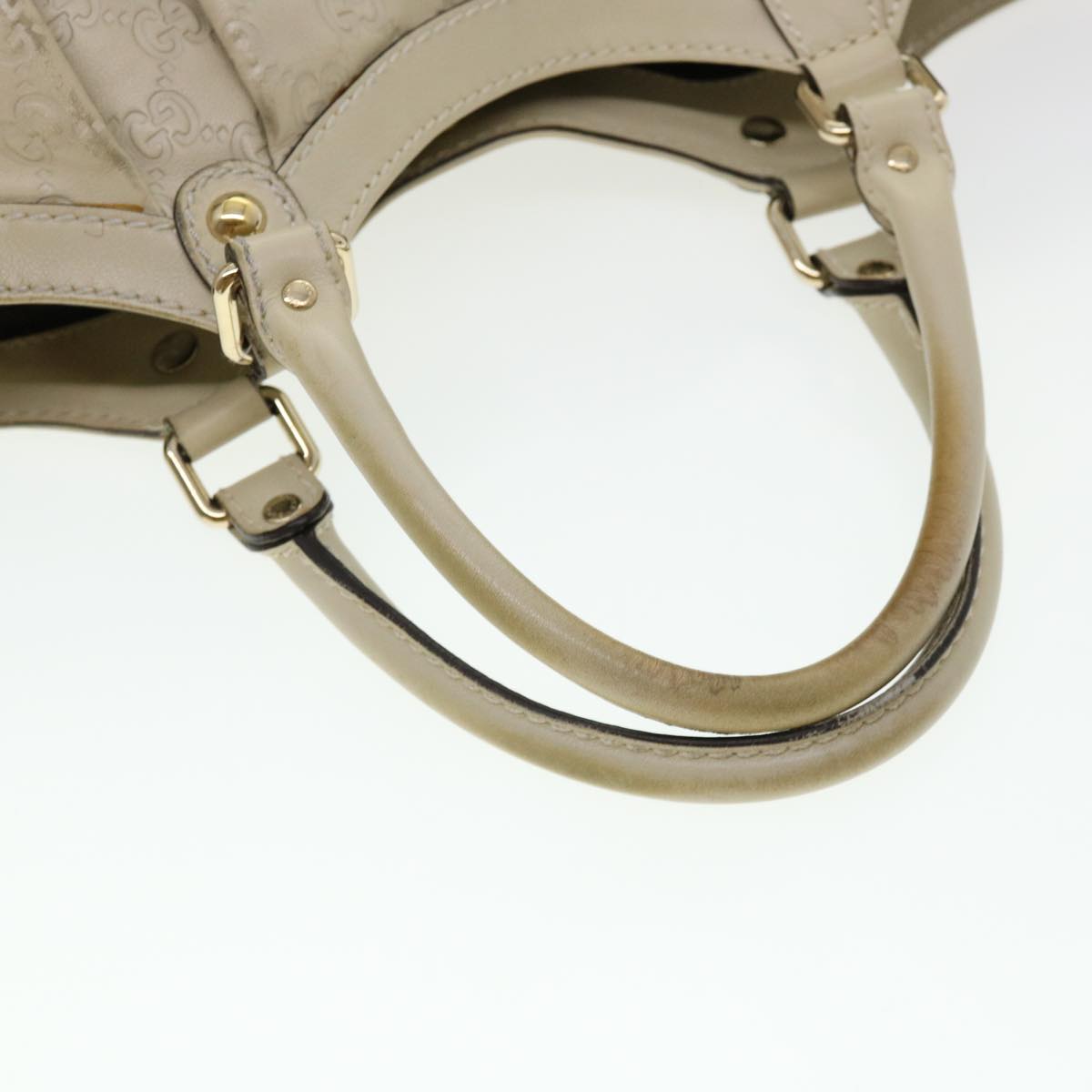 GUCCI Gucci Shima GG Tote Bag Leather Beige 211944 bs4876