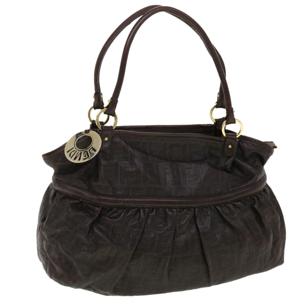 FENDI Zucca Canvas Shoulder Bag Brown bs4889