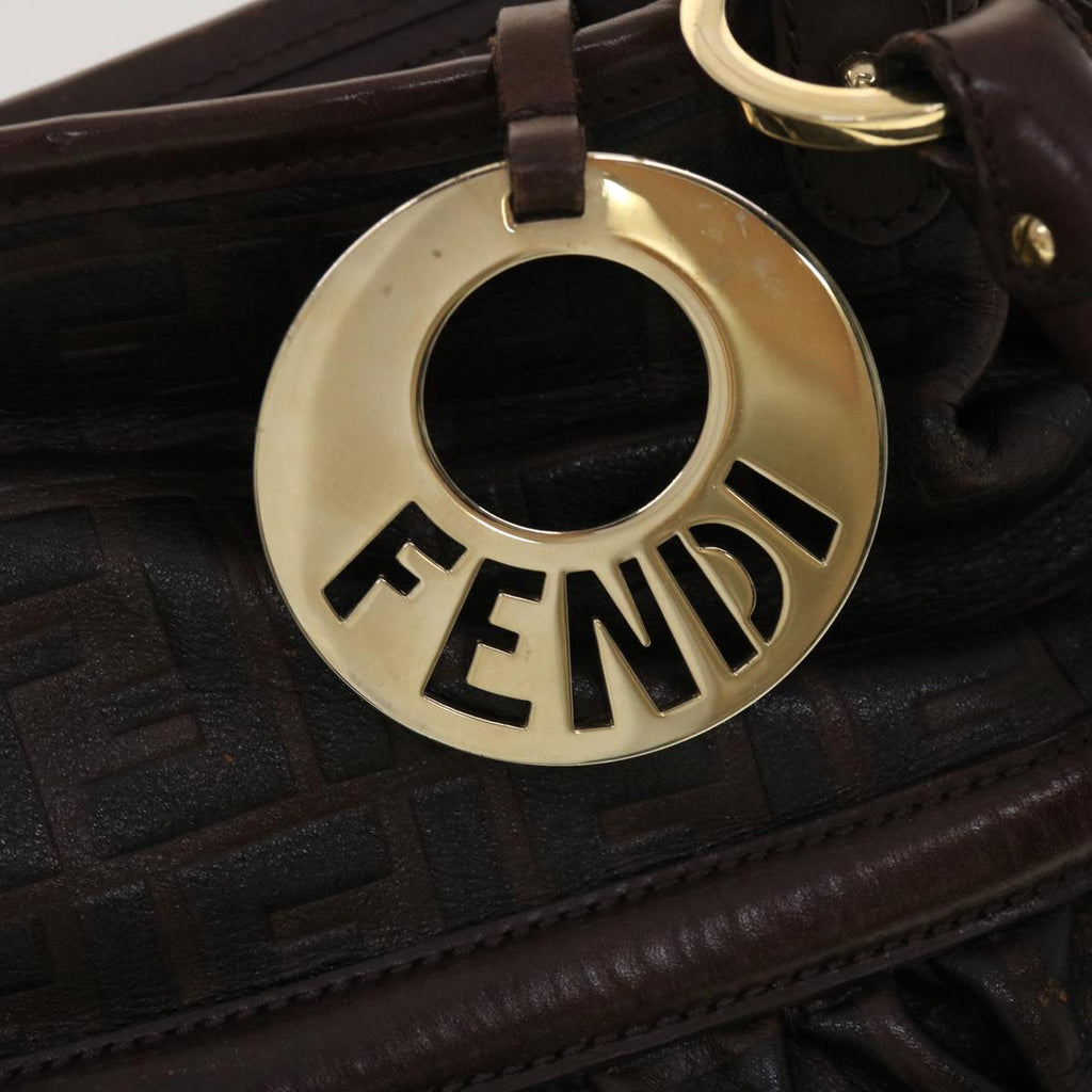 FENDI Zucca Canvas Shoulder Bag Brown bs4889