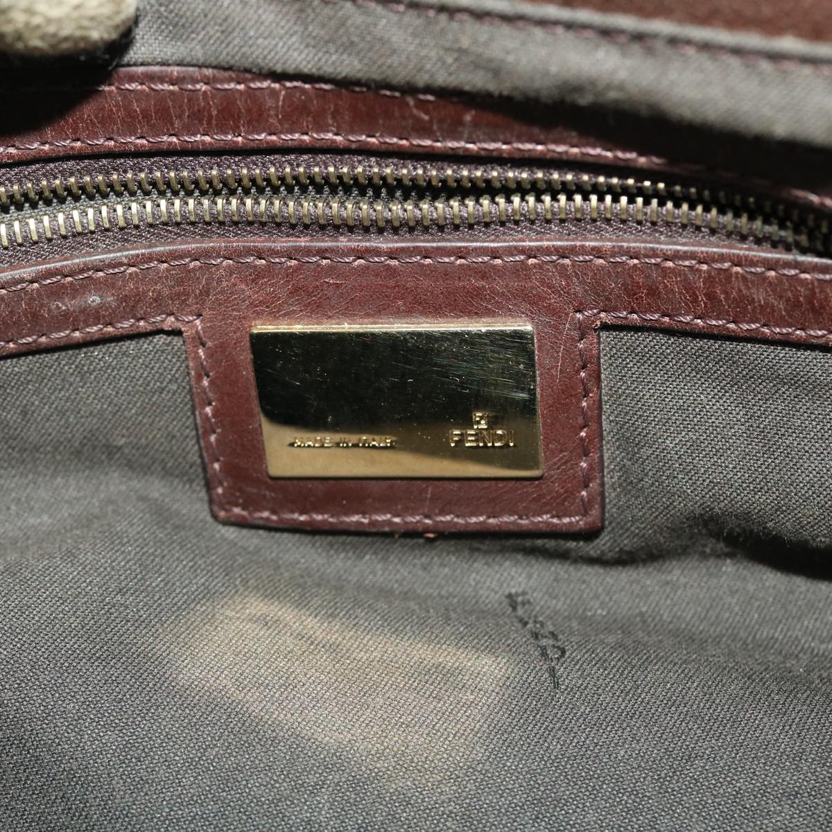FENDI Zucca Canvas Shoulder Bag Brown bs4889
