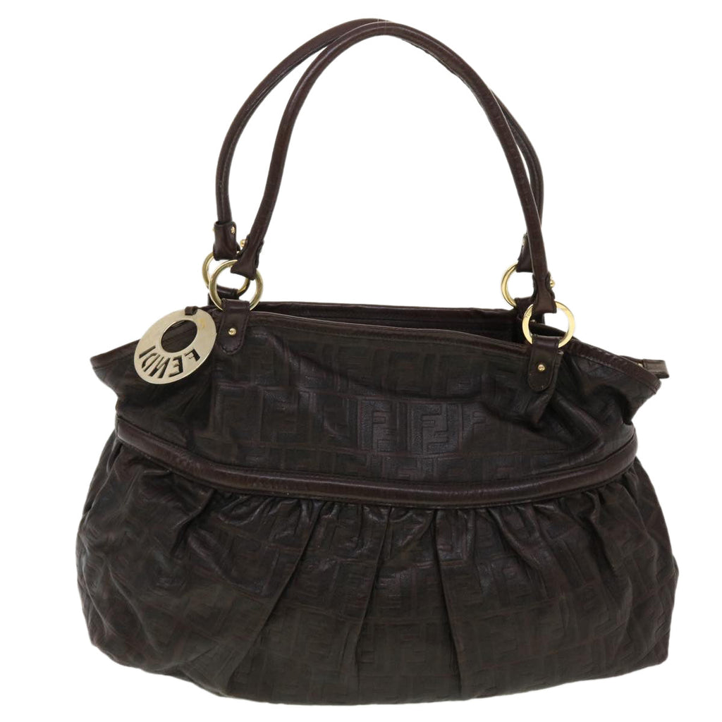 FENDI Zucca Canvas Shoulder Bag Brown bs4889