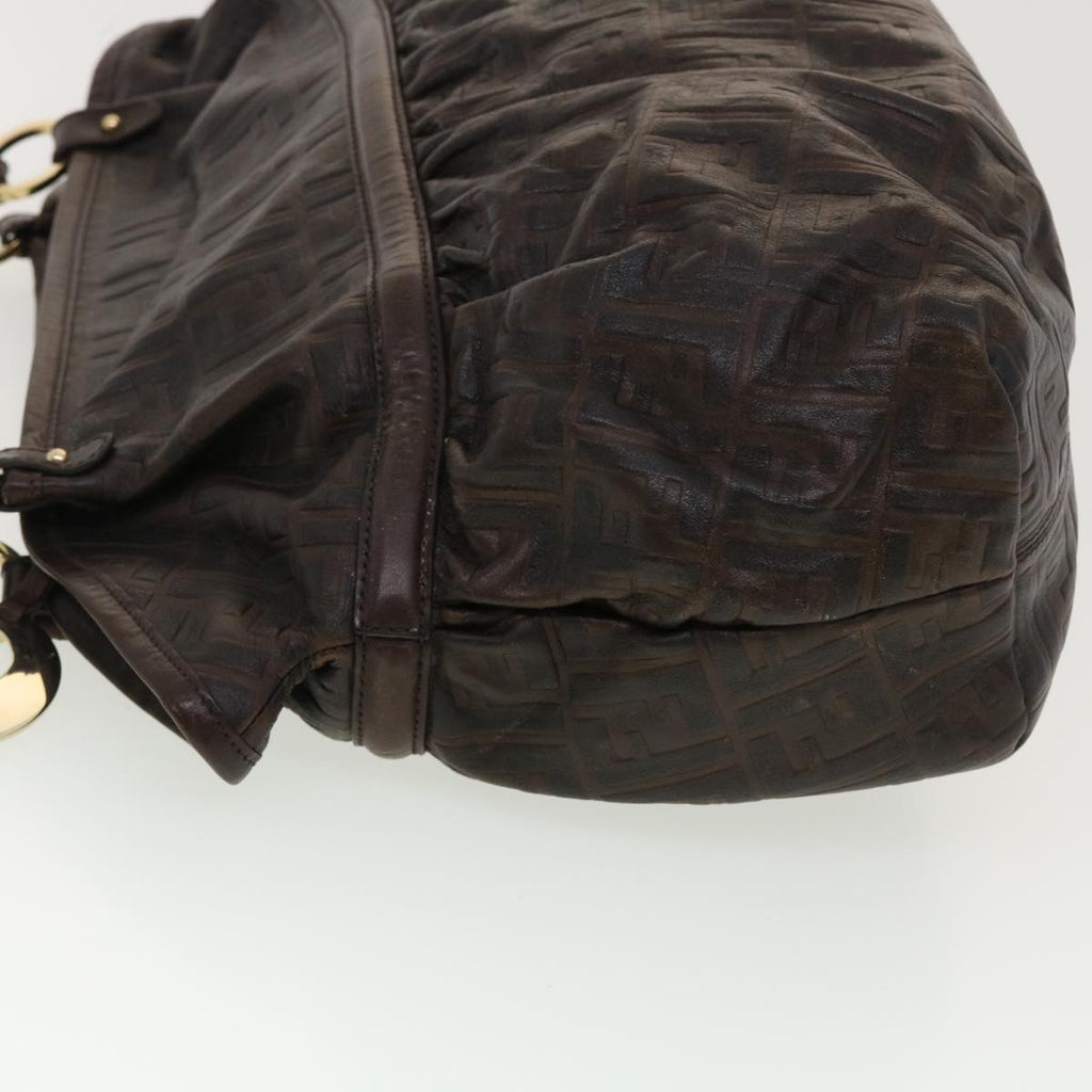 FENDI Zucca Canvas Shoulder Bag Brown bs4889