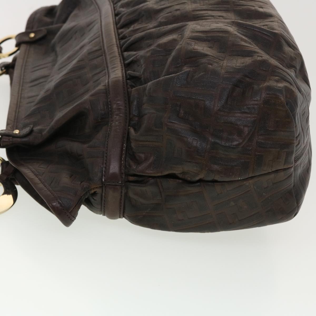 FENDI Zucca Canvas Shoulder Bag Brown bs4889