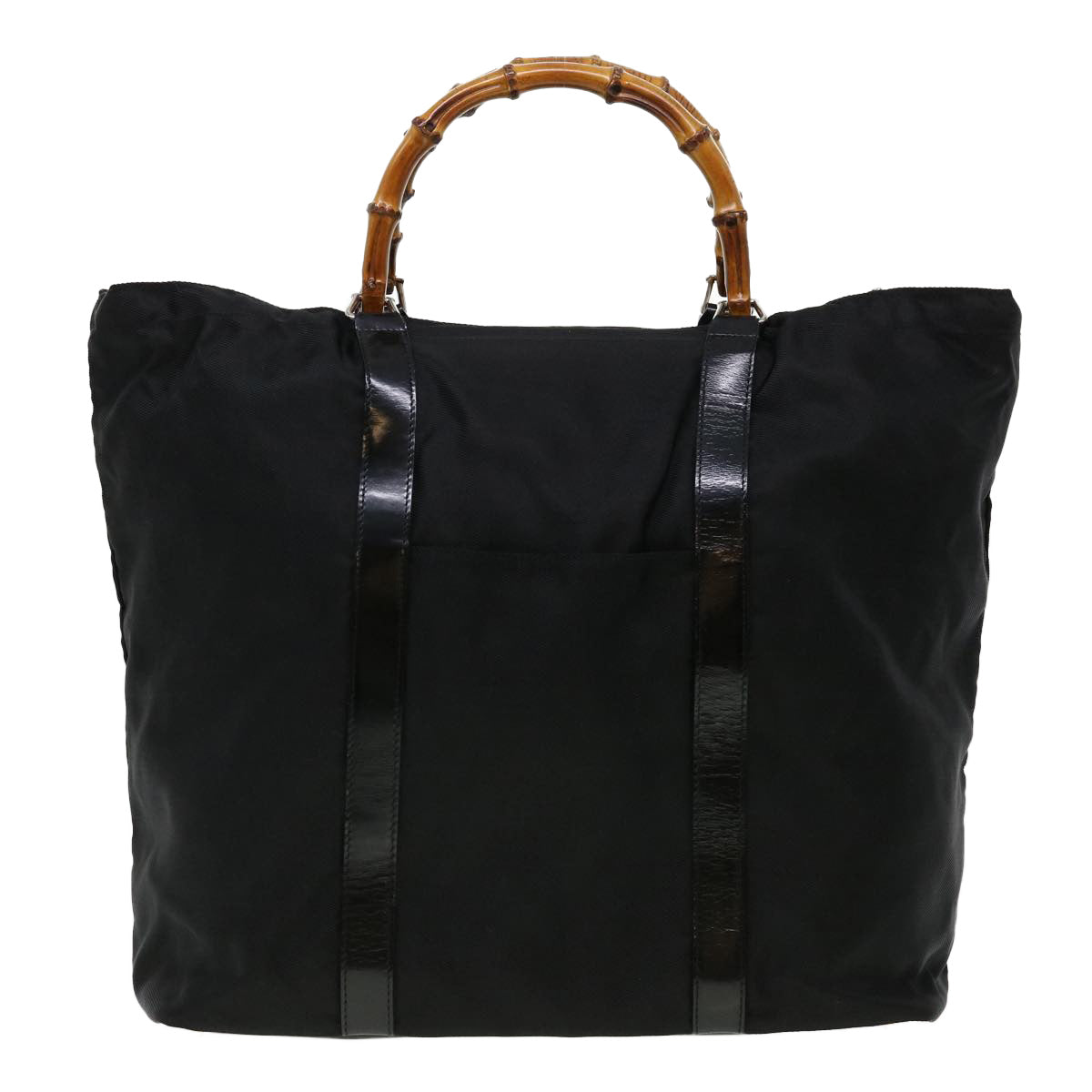 GUCCI Bamboo Tote Bag Nylon Black bs4991