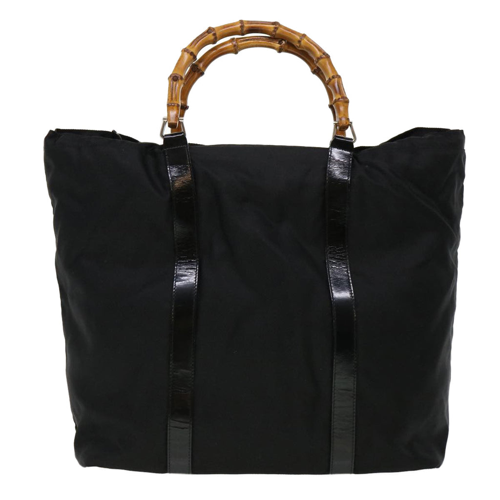 GUCCI Bamboo Tote Bag Nylon Black bs4991