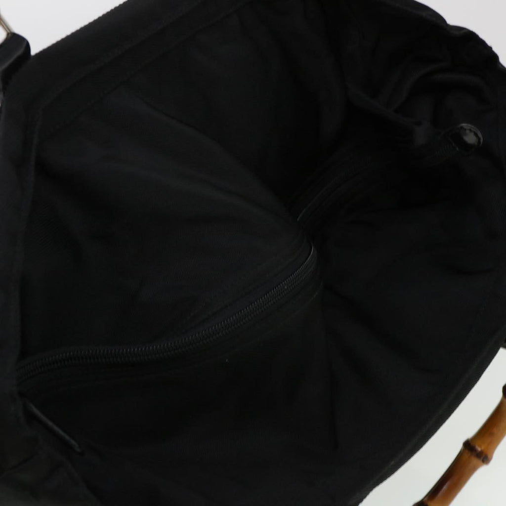GUCCI Bamboo Tote Bag Nylon Black bs4991