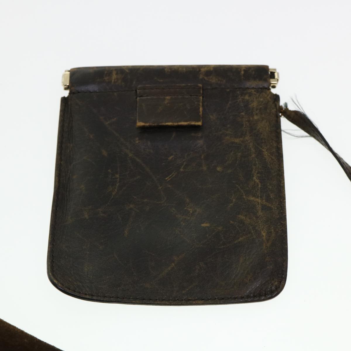 GUCCI Hand Bag Suede Brown 95374 bs5004