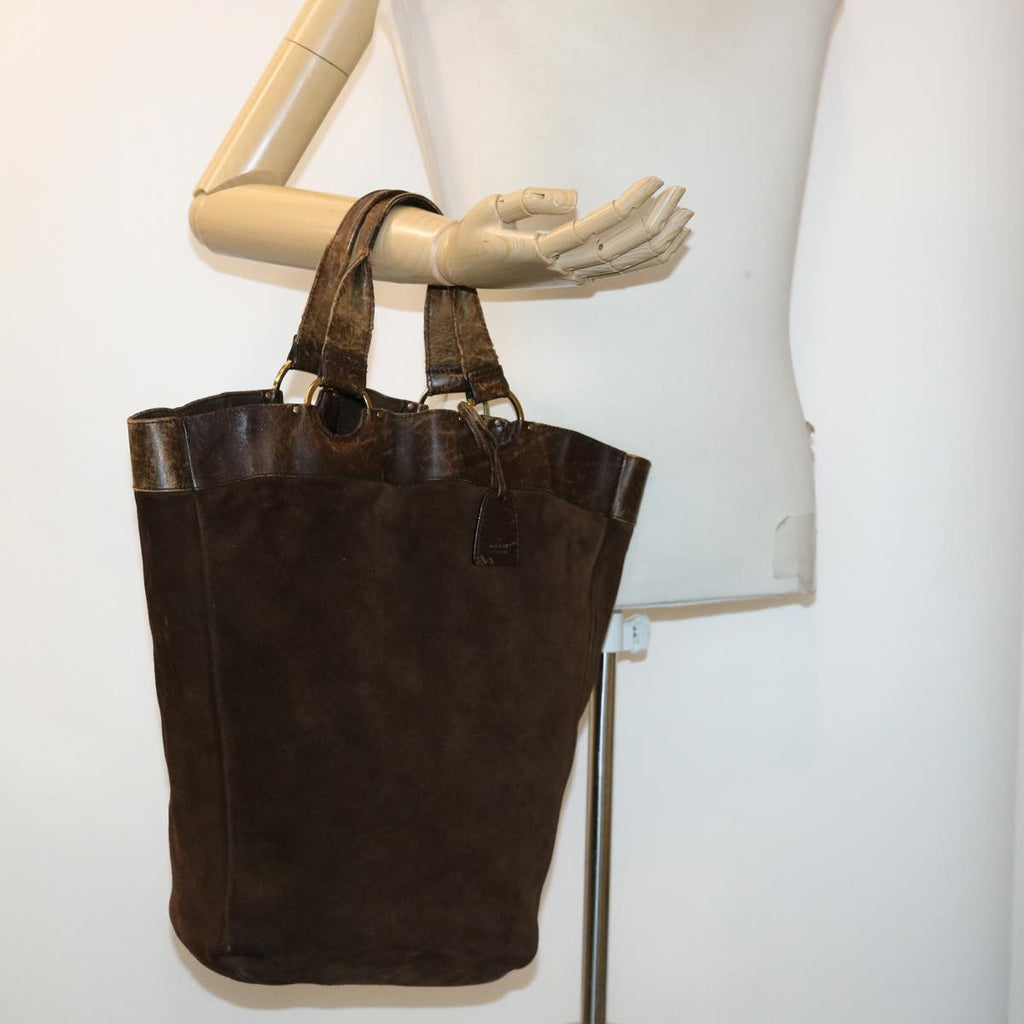 GUCCI Hand Bag Suede Brown 95374 bs5004