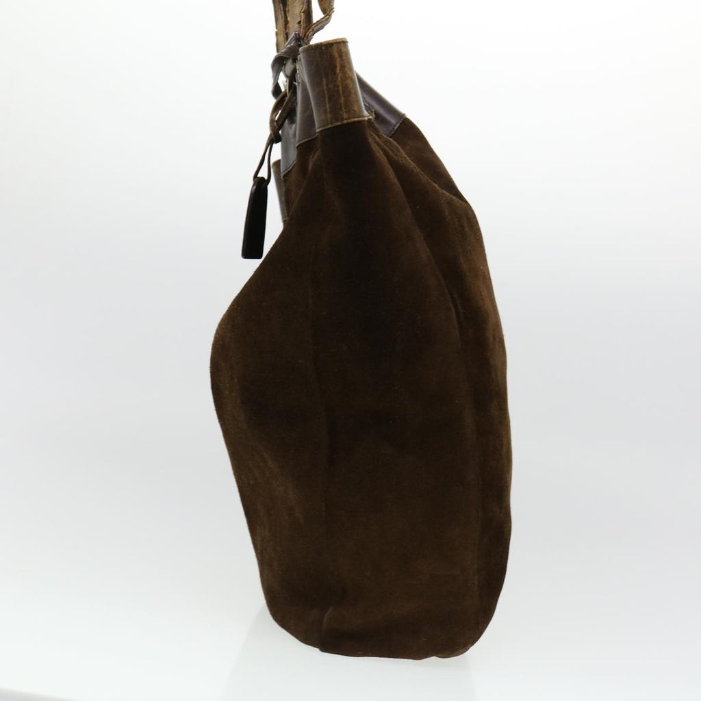 GUCCI Hand Bag Suede Brown 95374 bs5004