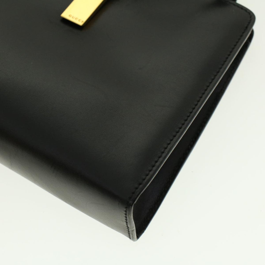 GUCCI Hand Bag Leather Black bs5043