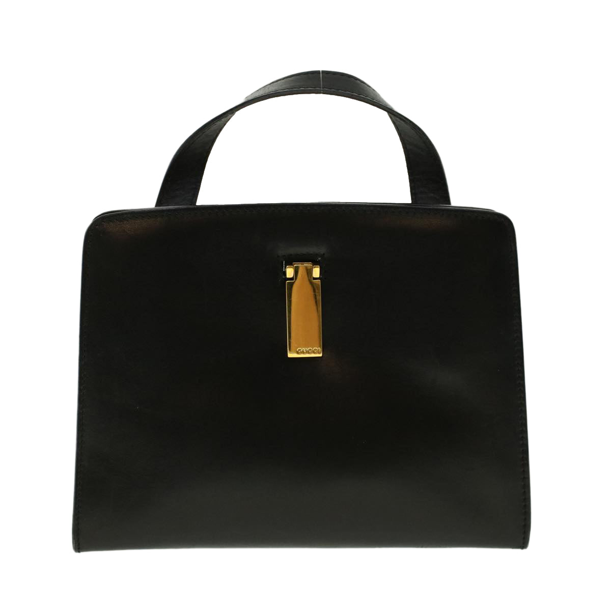GUCCI Hand Bag Leather Black bs5043