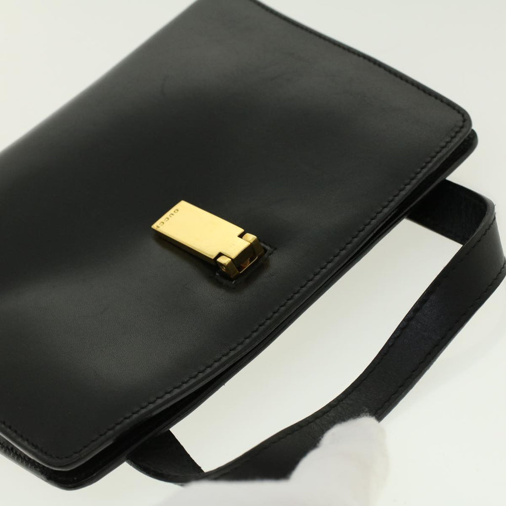 GUCCI Hand Bag Leather Black bs5043