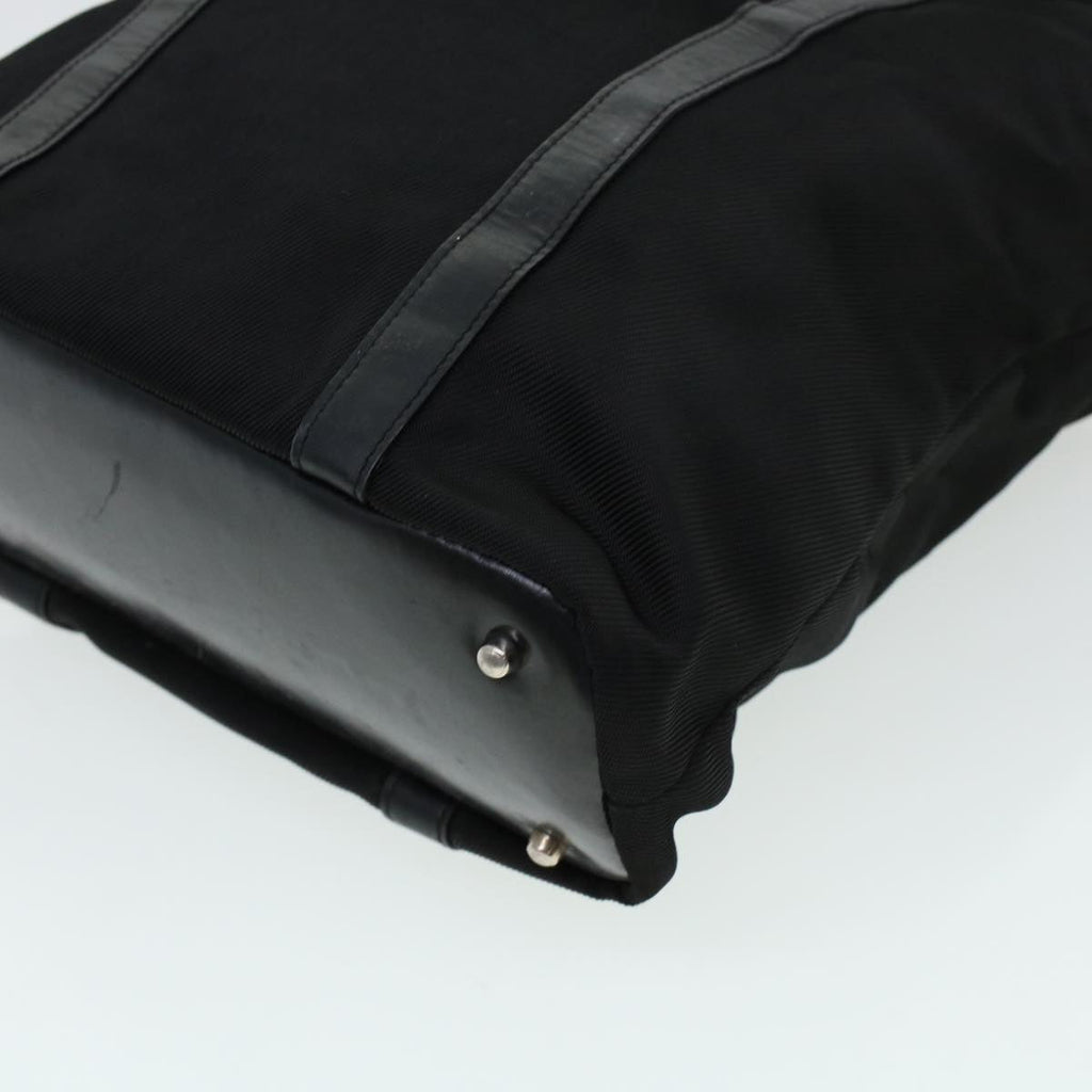 GUCCI Bamboo Hand Bag Nylon Black bs5044