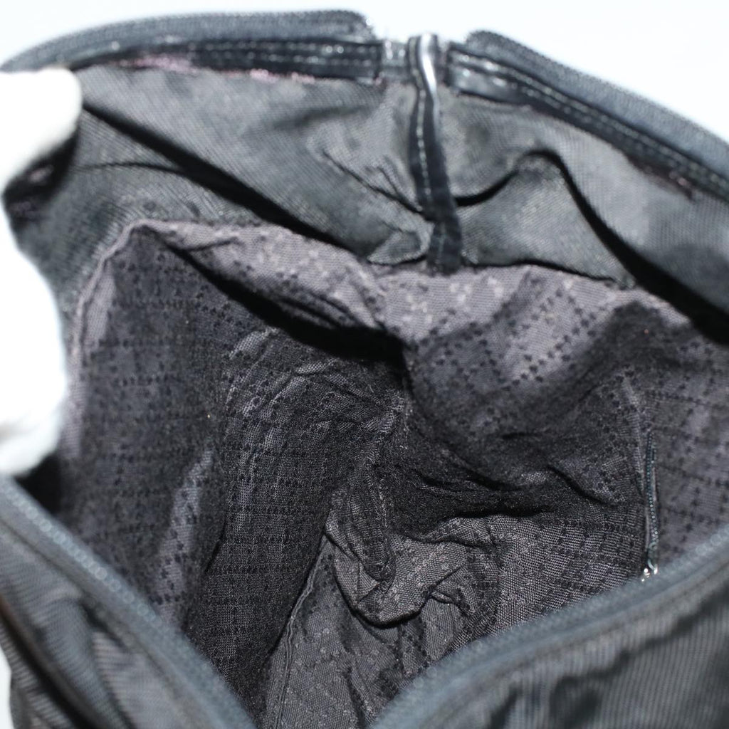 GUCCI Bamboo Hand Bag Nylon Black bs5044