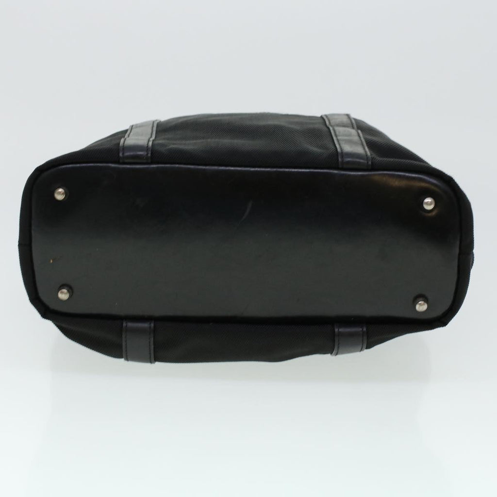 GUCCI Bamboo Hand Bag Nylon Black bs5044