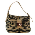 FENDI Mamma Baguette Shoulder Bag Harako leather Beige bs5121