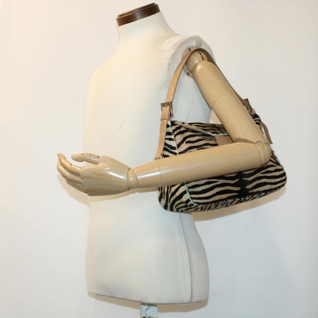 FENDI Mamma Baguette Shoulder Bag Harako leather Beige bs5121