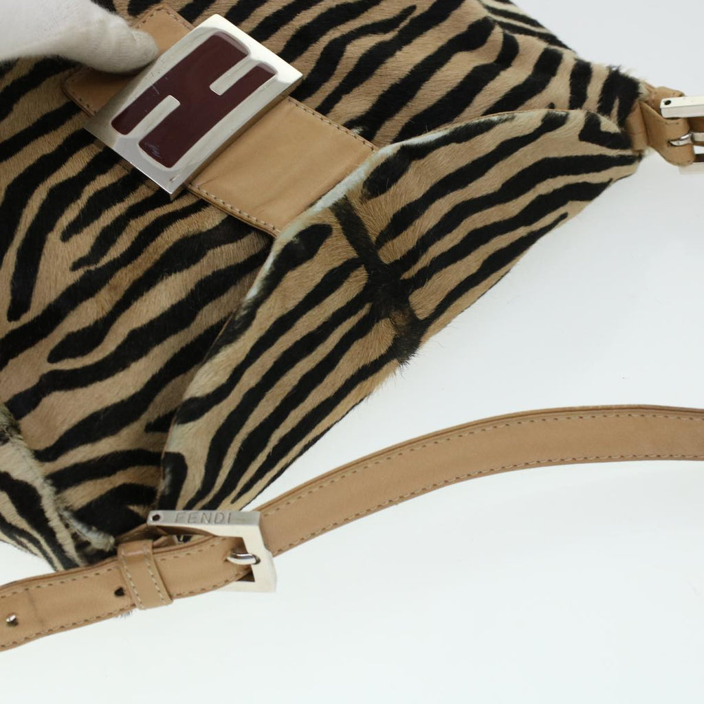 FENDI Mamma Baguette Shoulder Bag Harako leather Beige bs5121