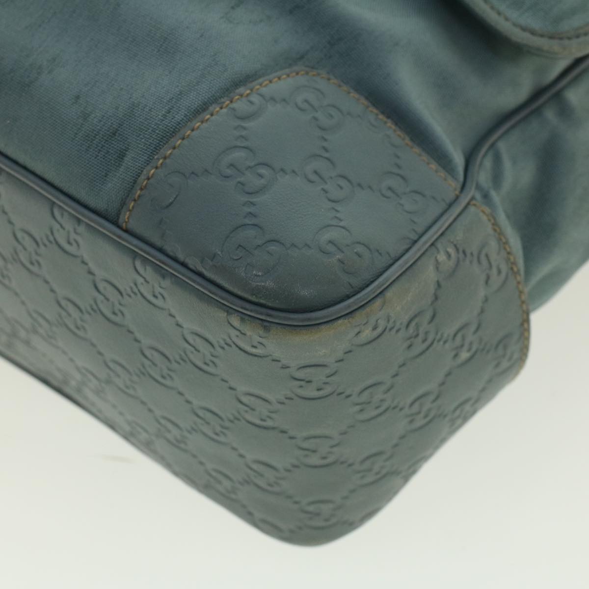 GUCCI GG Canvas Guccissima Shoulder Bag Light Blue 162419 bs5126
