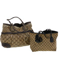 GUCCI GG Crystal GG Canvas Shoulder Bag 2Set Brown bs5221